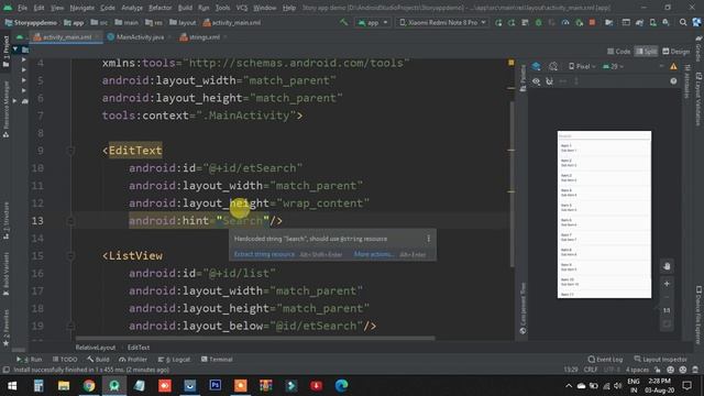 How to add searchView on listView Android studio[Hindi] смотреть онлайн