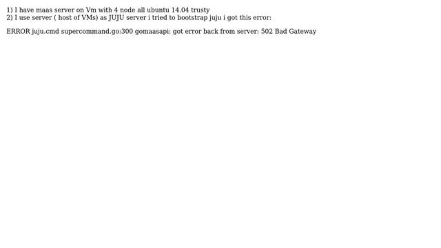 Ubuntu: juju sync-tools on maas 502 bad gateway error смотреть онлайн