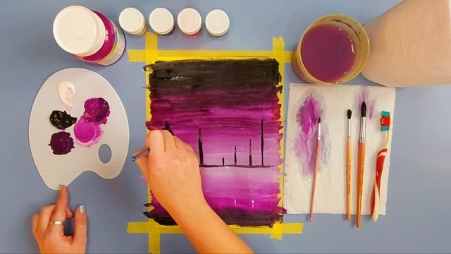 Рисуем с детьми. Пейзаж гуашью смотреть онлайн