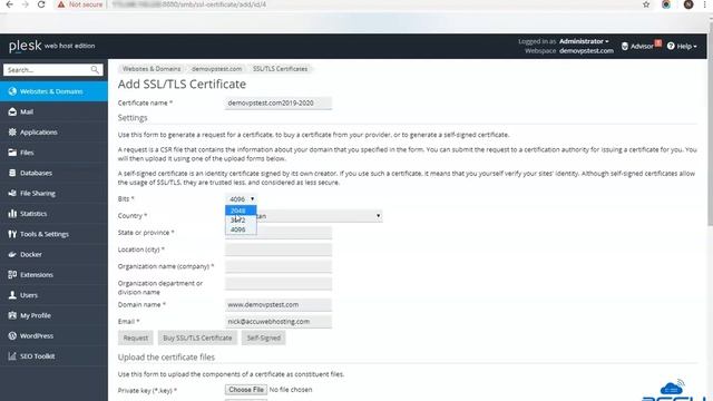 How to generate a CSR key for an SSL Certificate in Plesk? смотреть онлайн