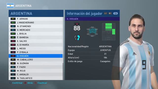 PES 2019 | ARGENTINA TEAM FACES | PS4 смотреть онлайн