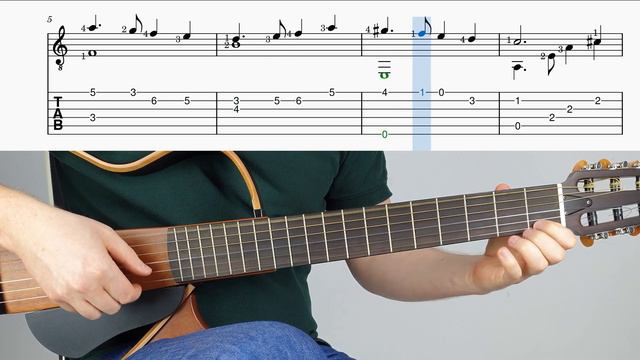 Fly Me To The Moon - guitar tutorial fingerstyle lesson TAB смотреть онлайн