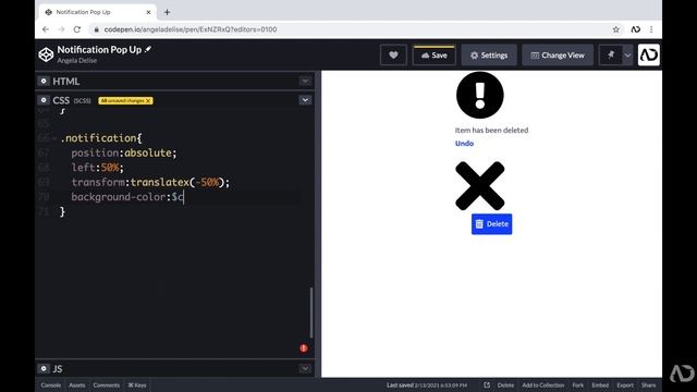 Notification Pop Up | Custom Alert HTML CSS JS смотреть онлайн