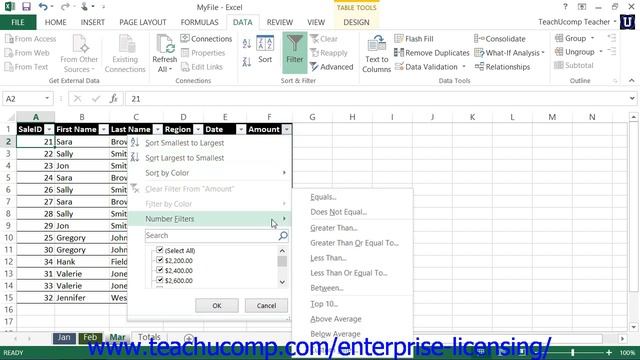 Microsoft Office Excel Tutorial 2013 Using Autofilters 22.2 Employee Group Training смотреть онлайн