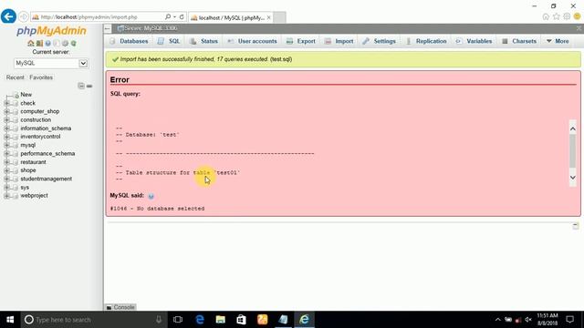 How import backup(database file) to wamp(mysql) server смотреть онлайн