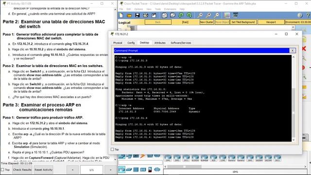 5.3.2.8 Packet Tracer: Revisión de la tabla ARP смотреть онлайн
