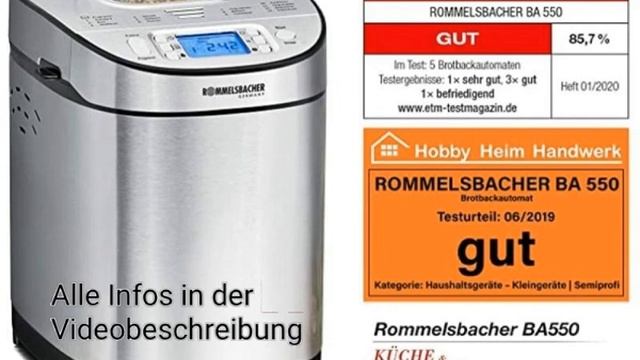 Testsieger Brotbackautomat !! ROMMELSBACHER Brotbackautomat BA 550 Test смотреть онлайн