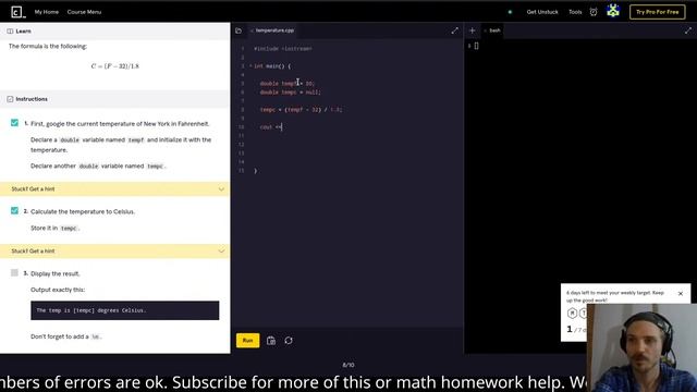 Practicing C++ on CodeCademy смотреть онлайн