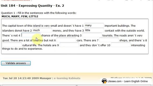 Litesee.com (Learn English Online): Unit 184 Expressing Quant, Exercise 2 смотреть онлайн
