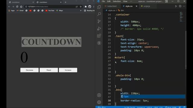 JavaScript Countdown project in html CSS and JS By Clicking Button number is increase and decrease смотреть онлайн