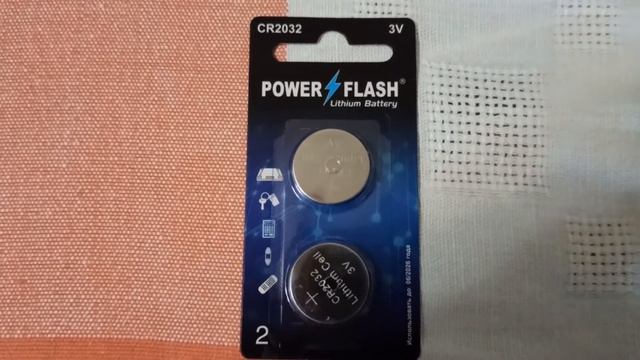 Батарейки Power Flash литиевые CR2032, 3 V, 2 шт. смотреть онлайн