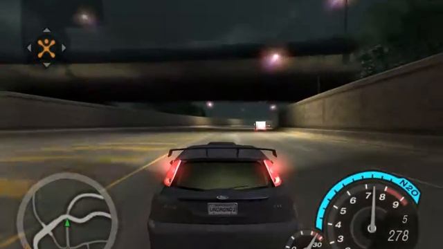 максимальная скорость 360 km/h Ford Focus RS Need for Speed Underground 2 смотреть онлайн