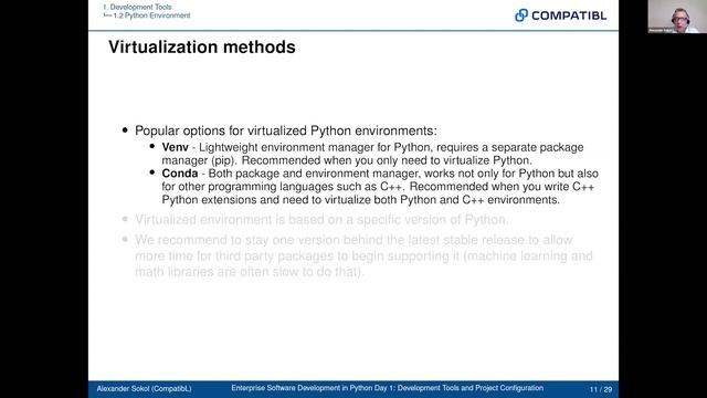 How to choose an environment virtualization method – Venv vs. Conda | CompatibL смотреть онлайн