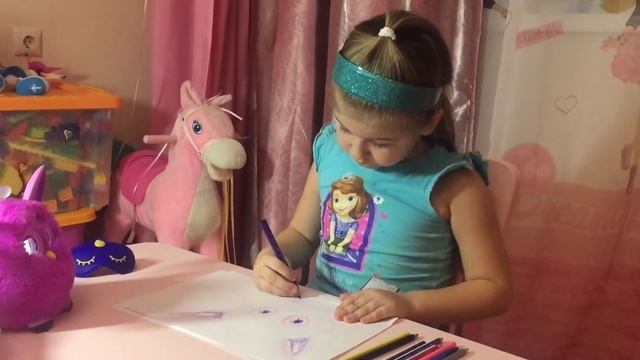 Рисунок Furby | Draw a Furby | Furby boom | Катя рисует смотреть онлайн