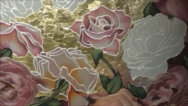 Batik. Roses On Gilded Silk. Music By Oleg Sapegin. Silk Painting By Svetlana Salitan