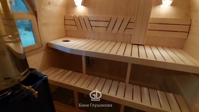 Баня «Сундучок» из бочковой доски в топовой комплектации смотреть онлайн