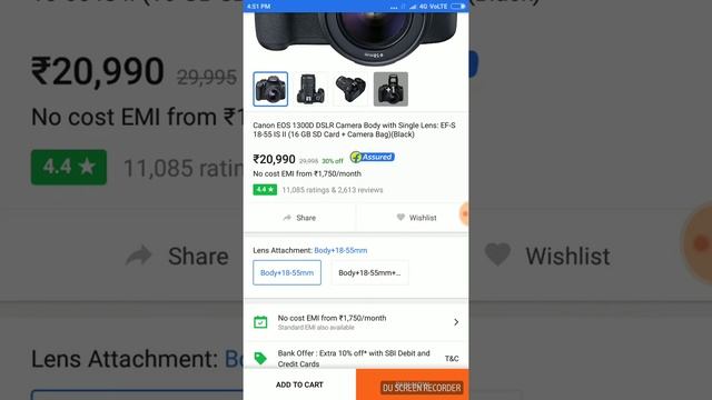 Flipkart Flash sale Canon EOS 1300D 18MP Digital SLR Camera (Black) смотреть онлайн