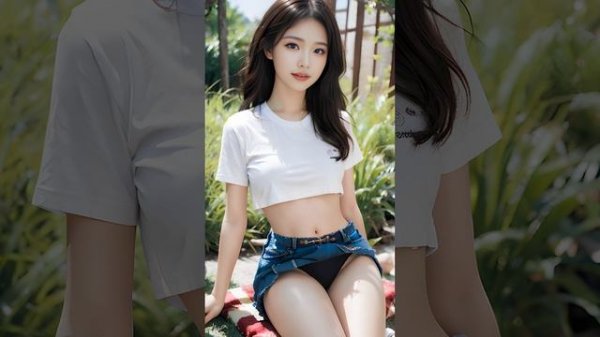 4k Ai art look book-denim skirt