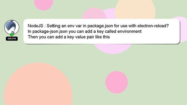 NodeJS : Setting an env var in package.json for use with electron-reload? смотреть онлайн