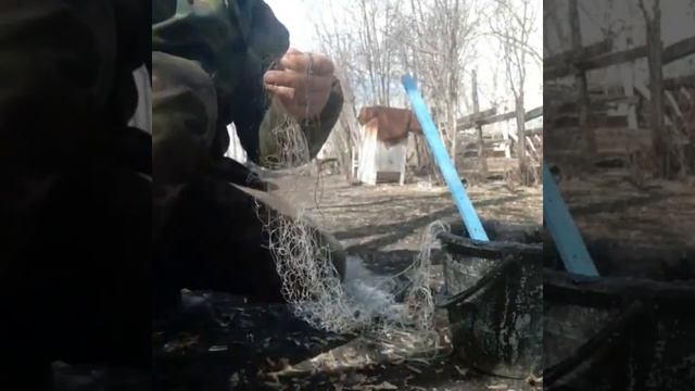 Красим сети для рыбалки. смотреть онлайн