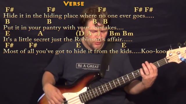 Mrs. Robinson (Simon and Garfunkel) Bass Guitar Cover Lesson (F#) with Chords/Lyrics смотреть онлайн