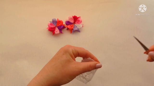 🎀Радужные камелии с косами.🎀Rainbow camellias with braids.#Канзаши#бантики смотреть онлайн