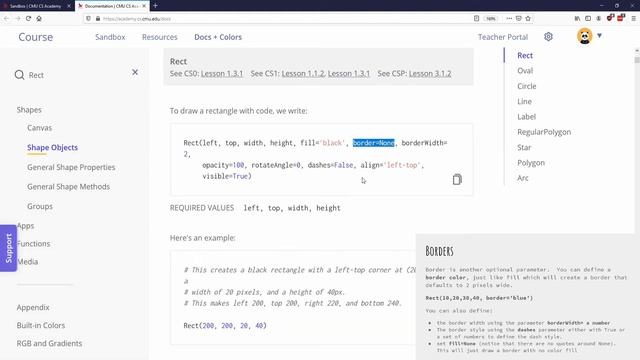CMU CS Academy Unit 1 Part 4: Drawing Order and Borders смотреть онлайн