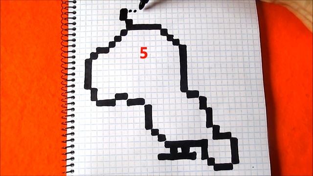 Как рисовать по клеточкам Попугая Простые рисунки How to Draw Parrot Simple Pixel Art смотреть онлайн