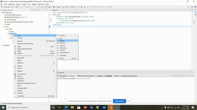 Apache Tomcat Setup in Eclipse and Servlet Practice Example смотреть онлайн