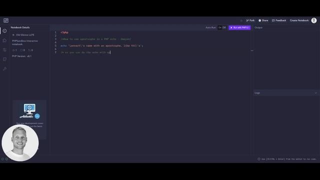 PHP: How to use apostrophe in a PHP echo смотреть онлайн
