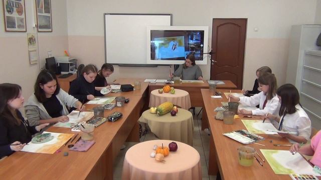 Открытый урок Вачаева Л.А. "Натюрморт в технике акварель по-сырому" смотреть онлайн