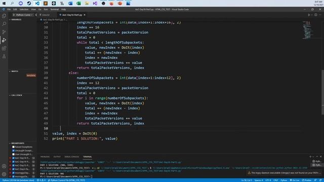 Python Solution for 2021 Advent of Code - Day 16 - Part 1 - Packet Decoder смотреть онлайн