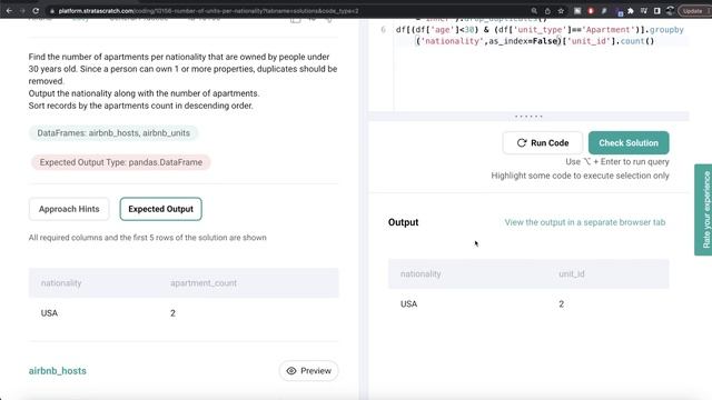 AIRBNB Interview Question Explained - Data Science | "Number Of Units Per Nationality" | EDS смотреть онлайн