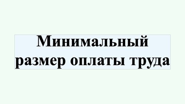 Минимальный размер оплаты труда смотреть онлайн