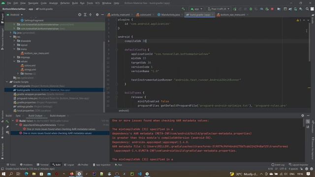Resolved: minCompileSdk specified in AAR metadata is greater than this module's compileSdkVersion смотреть онлайн
