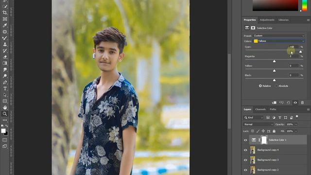 Amazing Color Grading Green to Change in Yellow Golden Photoshop tutorial смотреть онлайн