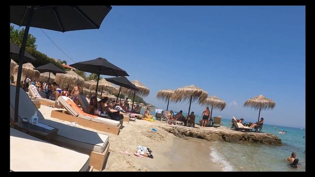 Kallithea Halkidiki Greece - beach bars -4K смотреть онлайн