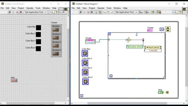 How to change the color of indicator inside a cluster - LabVIEW смотреть онлайн