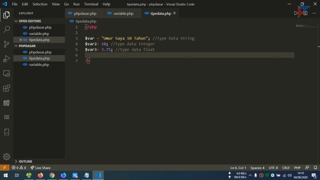 03 Belajar PHP Dasar - Tipe Data PHP смотреть онлайн