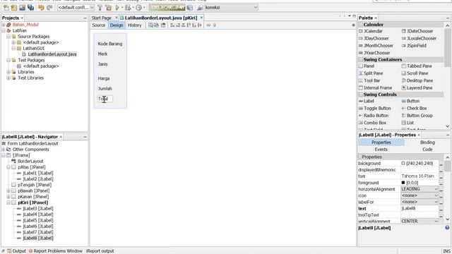 Tutorial Membuat Form Dinamis di NetBeans menggunakan Border Layout смотреть онлайн