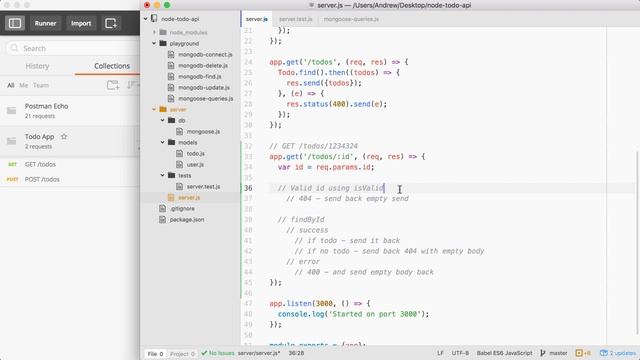 MongoDB Mongoose and REST APIs (Todo API): Getting an Individual Resource GET todosid смотреть онлайн
