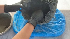 Из тряпки для уборки и цемента делаем кашпо/Diy