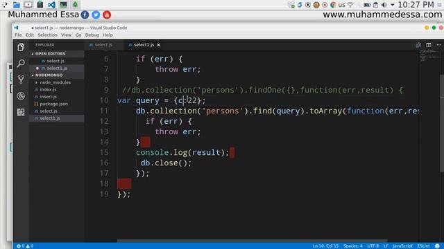 6 NodeJS and MongoDB read query database смотреть онлайн