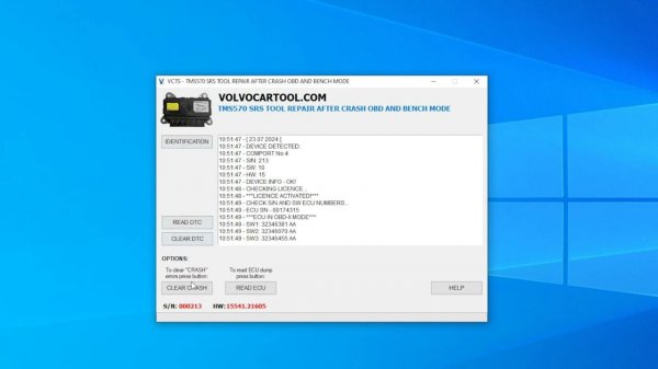 Сброс crash data в блоке SRS TMS570 Volvo