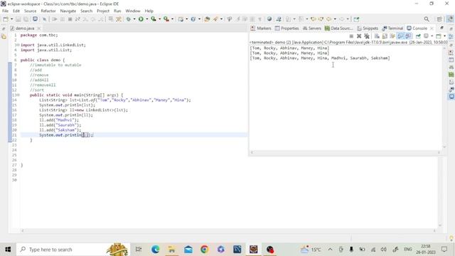 Linked List Implementation in JAVA | Collection In JAVA | Mutable list | Immutable List смотреть онлайн
