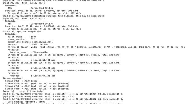Adding multiple audio inputs to video with ffmpeg not working смотреть онлайн