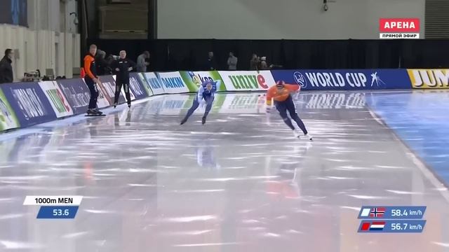 Speed Skating World Record 1000m Kjeld Nuis - 1:06.183 Salt Lake City (9 March 2019) смотреть онлайн