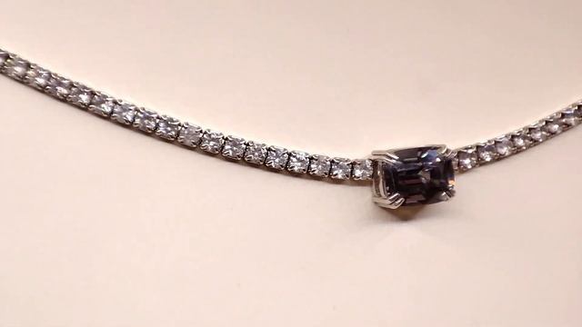Колье: Грозовая шпинель 1.74 ct., бесцветные Цирконы смотреть онлайн
