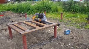 Фундамент под кирпичную печь на винтовых сваях