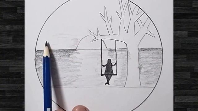 Sea landscape girl drawing image | Landscape painting | How to draw sea landscape смотреть онлайн